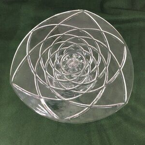 Block Northwinds Clear Glass Footed Pedestal Cake Plate 12" D x 5" H